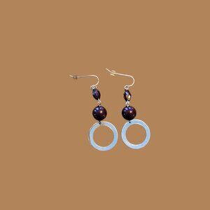 Dangle Bead & Metal Earrings